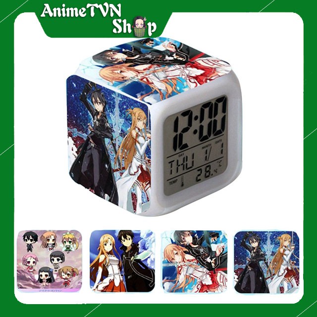 Đồng hồ báo thức mini để bàn hình Anime Manga (Kimetsu, One piece, Naruto, Fate, Conan, Your Name, Gintama, SAO, Miku..)