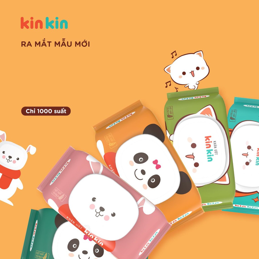 Combo 12 gói khăn ướt kinkin không mùi 100 tờ