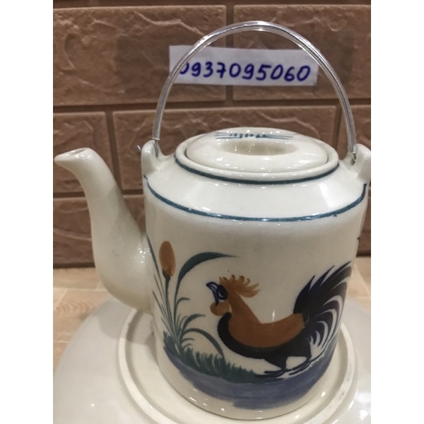 Ấm trà con gà 1lit kiểu xưa