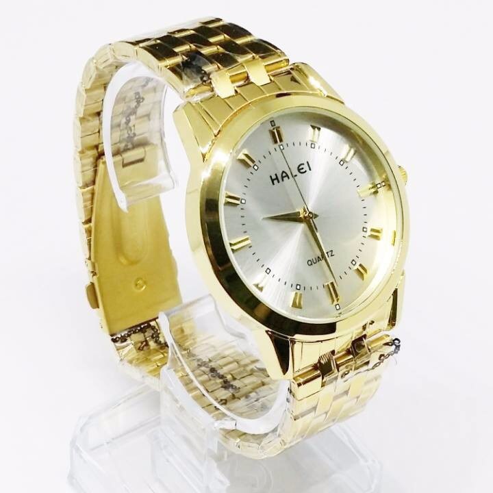 Đồng hồ nam Halei HL167 mặt trắng dây vàng chống nước tuyệt đối