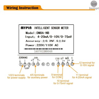 B&O Multi-functional Intelligent Digital Sensor Meter LED Display 0-75mV/4-20mA/0-10V Input