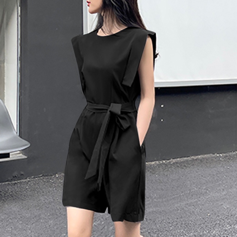 Áo liền quần ZANZEA dáng ngắn không tay cổ tròn màu trơn thanh lịch thời trang mùa hè cho nữ | BigBuy360 - bigbuy360.vn