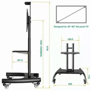 KHÔNG CÓ HÀNG Giá treo tivi di động NB AVA1500-60-1P nhập khẩu màu đen sang trọng, chắc chắn, dùng cho ti vi 32-65inch