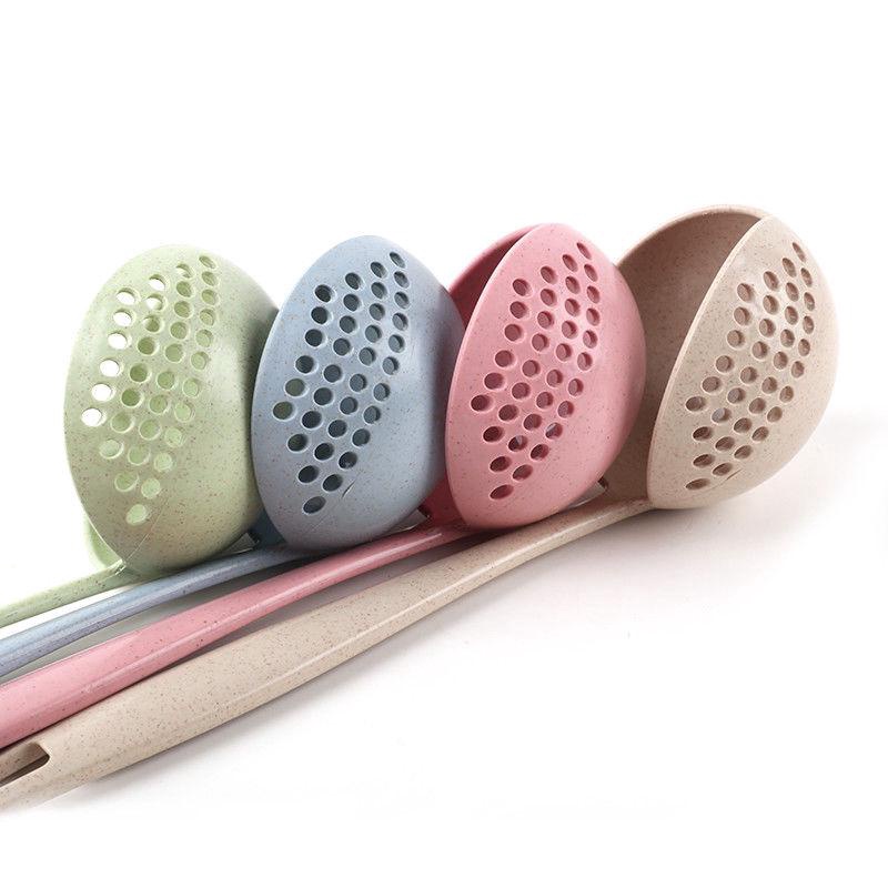 Muỗng Múc Canh Tay Cầm Dài 2 Trong 1 Bằng Nhựa PP Đa Năng