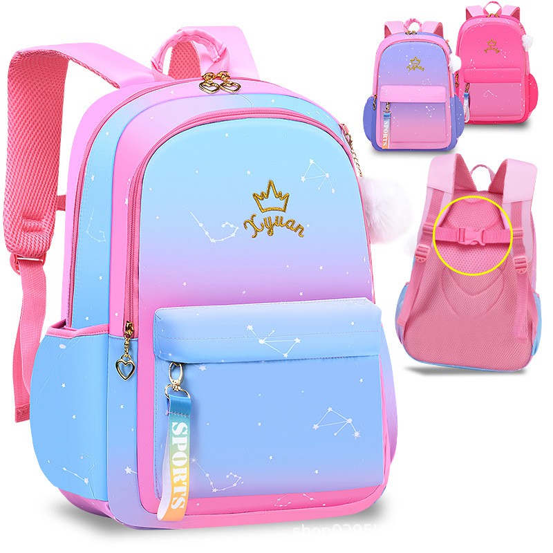 Balo đi học cho bé gái kích thước lớn Tặng dây cột tóc E394