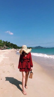 JUMPSUIT ĐỎ TẦNG CỘT EO
