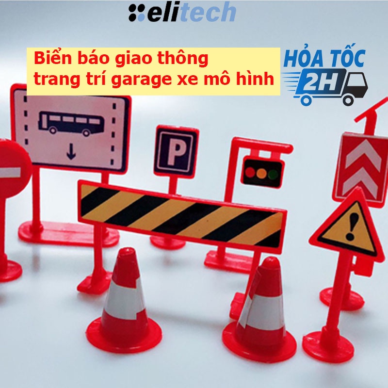 Biển báo giao thông trang trí garage xe mô hình