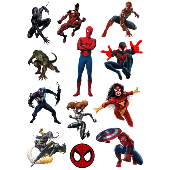 Bộ 70 Hình dán STICKER SPIDER MAN, dán laptop, dán xe...