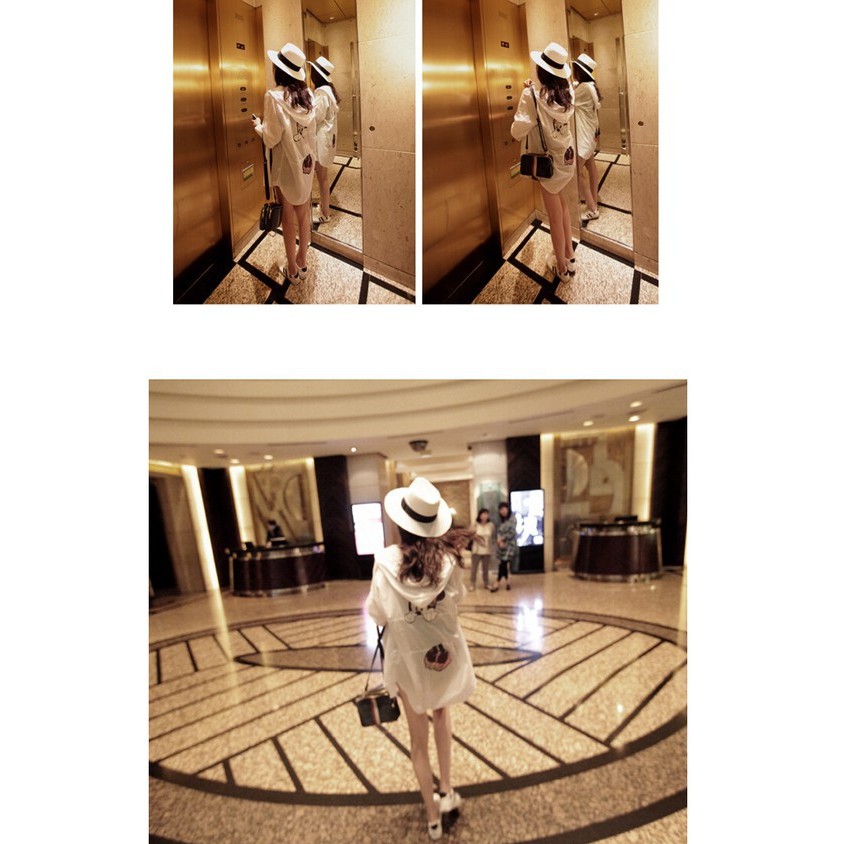 ❦xiaomonv2021❦ Áo sơ mi khoác phối nón hoạ tiết hình chuột Mickey cho nữ mùa hè | BigBuy360 - bigbuy360.vn