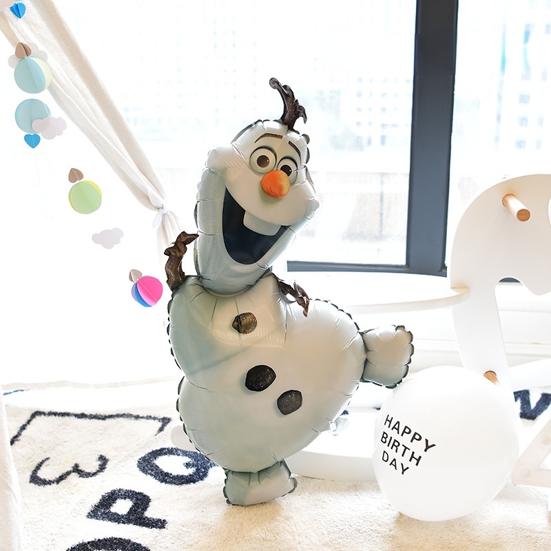 Bong Bóng Lõi Nhôm Tráng Gương In Hình Công Chúa Elsa Anna Olaf Trong Phim Frozen Dành Cho Trang Trí Tiệc Sinh Nhật Bé