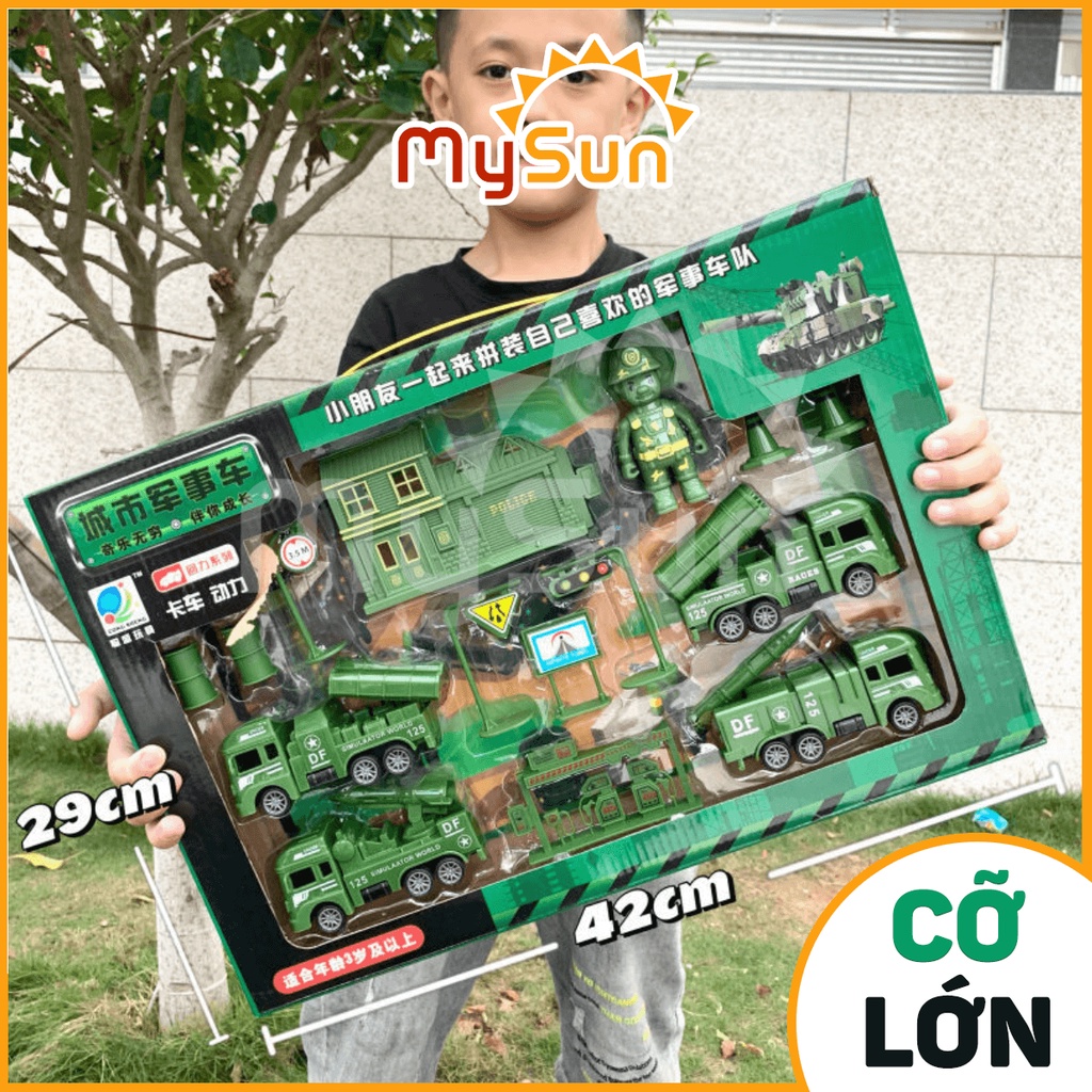 Mô hình xe quân đội đồ chơi quân sự cỡ lớn cho bé trai MySun