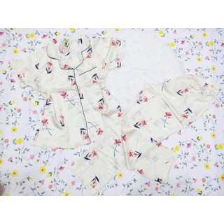 bộ lụa satin quần dài áo cộc