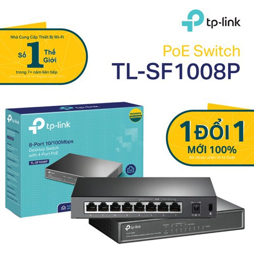 Thiết bị chia mạng Switch TP Link TL-SG1008P, Giá tháng 7/2020