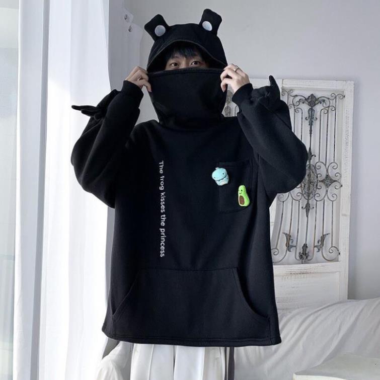 🚋[FREESHIP] Áo Hoodie Ếch khoá mồm form thụng Unisex (ko kèm cài áo) | BigBuy360 - bigbuy360.vn