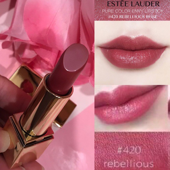 Fullsize - Son tách gift Estee Lauder Pure Color Envy màu 420 Rebellious Rose