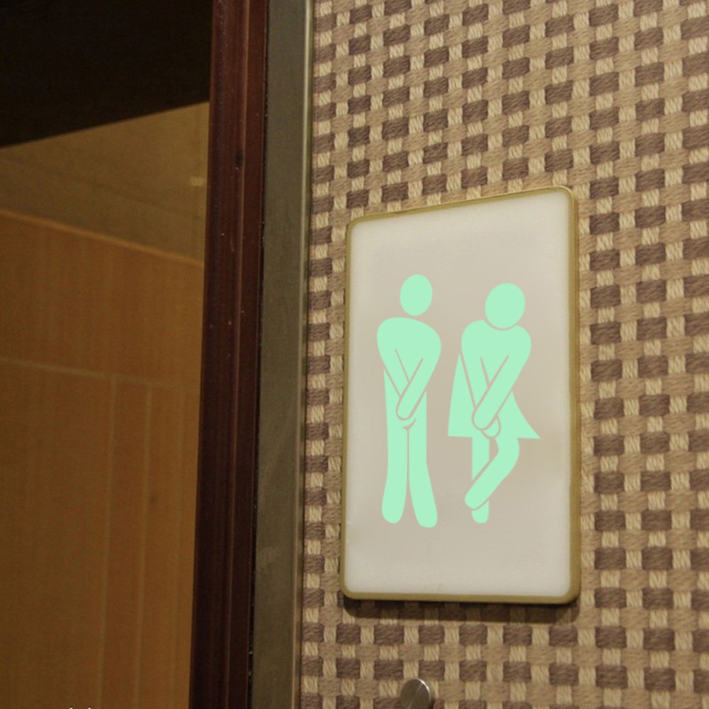 Miếng dán trang trí dạ quang hình biểu tượng toilet thú vị tháo gỡ dễ dàng