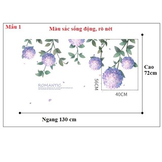Decal giấy dán tường [MẪU MỚI] Decan Hoa Tú cầu