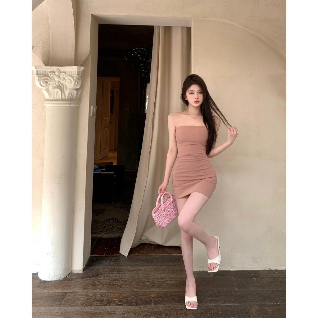 Đầm Hai Dây Màu Sắc Đơn Giản Thanh Lịch Cho Nữ