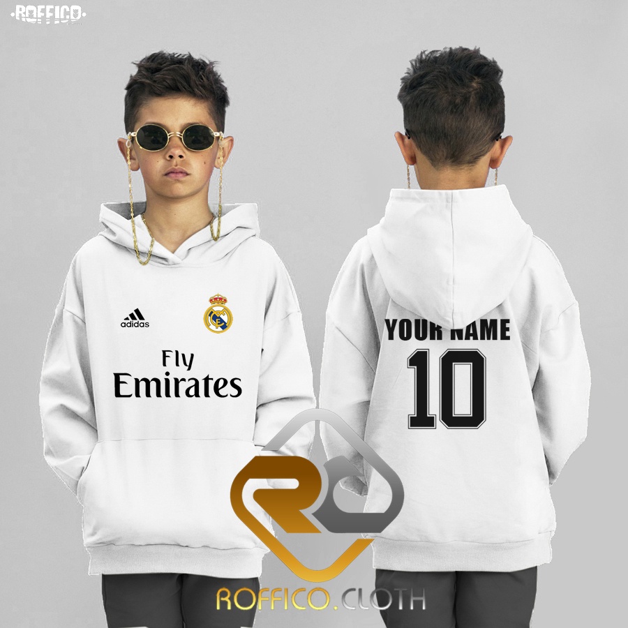 Áo Khoác Hoodie real madrid Bay emirates Tùy Chỉnh Tên Và Số