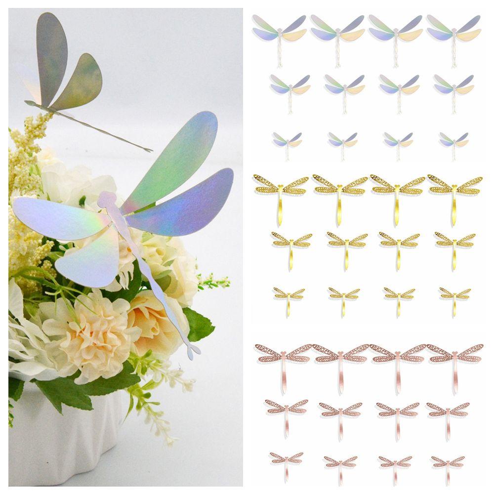 WATTLE 12 Sticker Dán Tường Hình Con Chuồn Chuồn 3D Dùng Trang Trí Khu Vườn