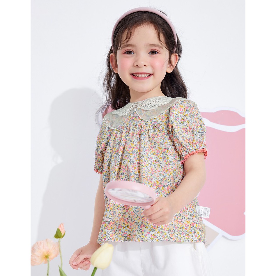 (3-7 tuổi) Áo ngắn tay hoa nhí Balabala 201221118003 (có hình thật)