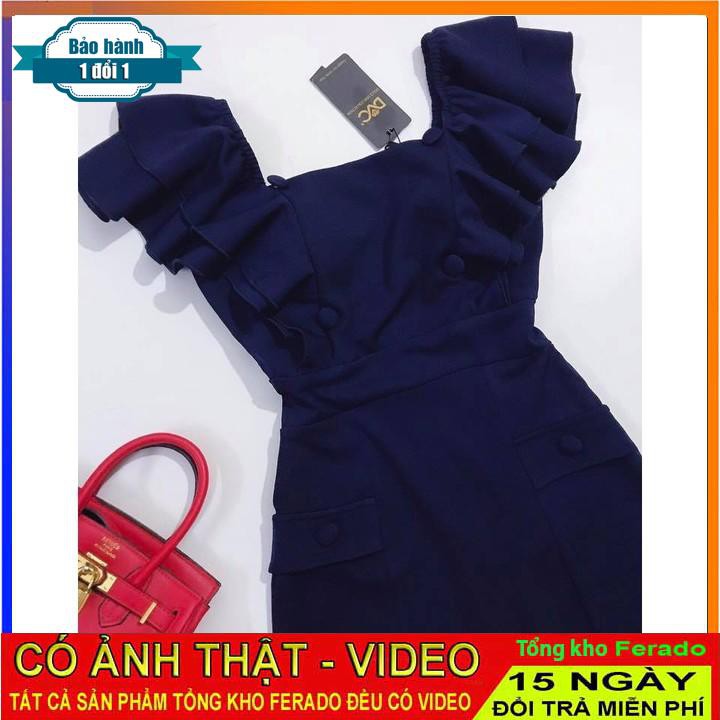 [ xả kho ] MiD Váy suông xanh tay bèo V1132 Mie Design kèm ảnh thật