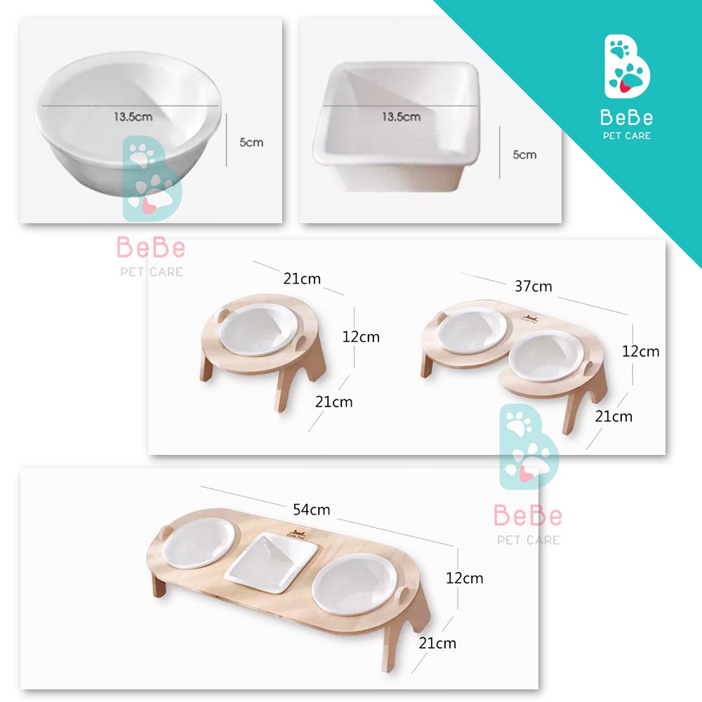 Bộ Chén Bát Ăn Ceramic Cho Chó Mèo - Hỗ Trợ Bảo Vệ Đốt Sống Cổ