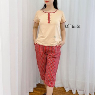 (Chất thô hàn) Bộ đồ mặc nhà loại 1, áo cotton, quần thô đanh mịn