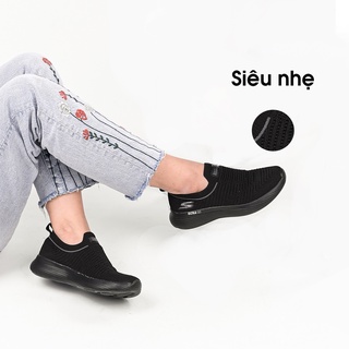 Giày thể thao nữ vãi thun đen, giày lười nữ siêu nhẹ giày VNXK - Kimy Store