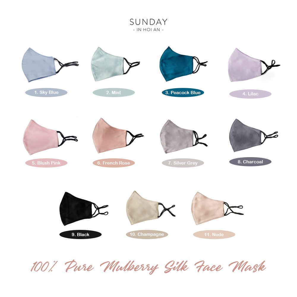 Khẩu Trang SUNDAY Lụa Mulberry 100% Cao Cấp Chống Lão Hoá Và Dưỡng Da | Mulberry Silk Face Mask | BigBuy360 - bigbuy360.vn