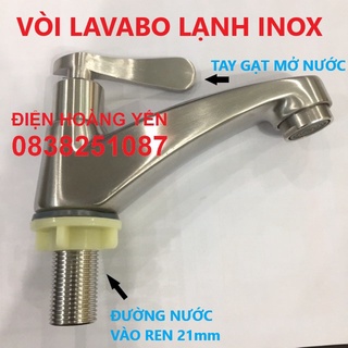 Vòi Rửa Mặt Lavabo Lạnh INOX 304 Cao Cấp lv6007