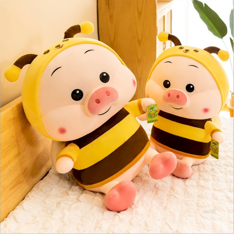 Gấu Bông Heo Ong Đứng Siêu Đáng Yêu, Thú nhồi bông chú lợn ong ngồi Cute hết xẩy, Gấu xinh Zick.vn