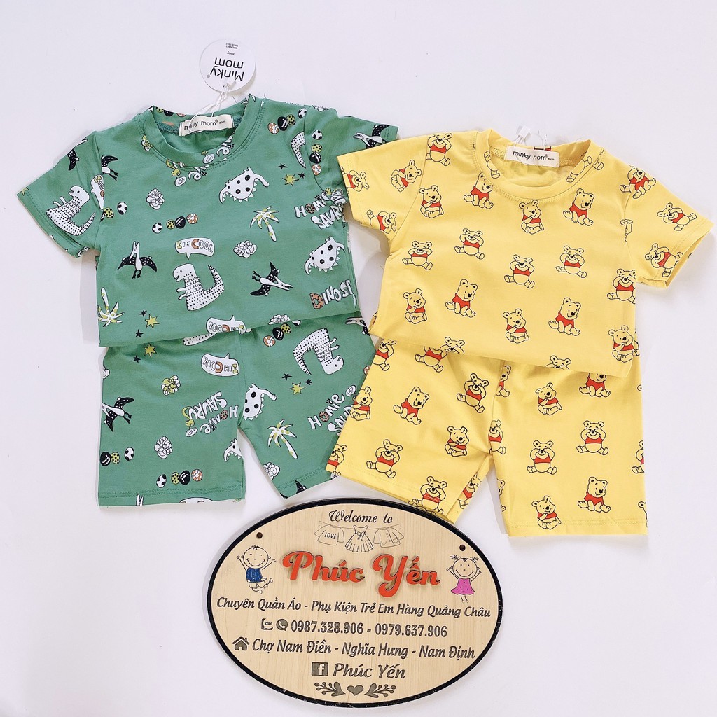 Sale !!! Bộ Cộc Cotton 100% Hàng Minky Mom Họa Tiết Động Vật Ghi-Cánh Cụt Cho Bé (Sz 8-18kg) (1465) Shop Phúc Yến