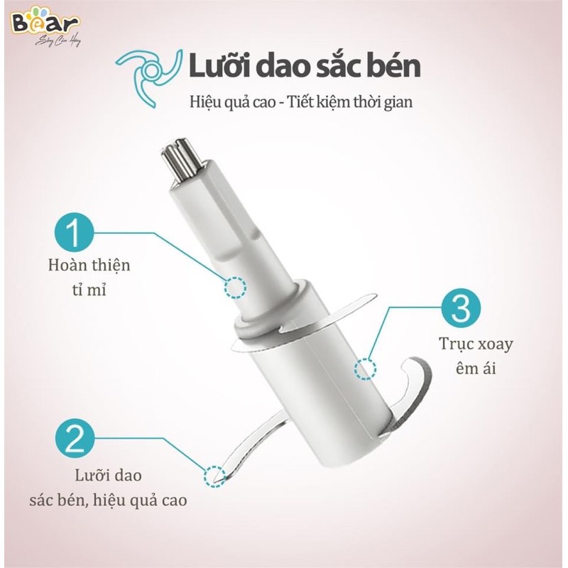 [CHÍNH HÃNG] MÁY XAY BEAR ĐA NĂNG 1 CỐI THUỶ TINH