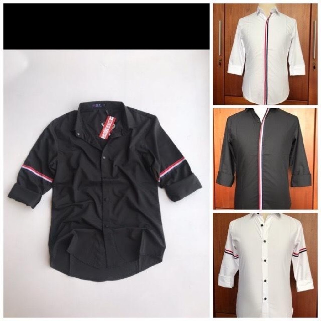 Áo sơ mi dài tay Hàn Quốc dáng ôm họa tiết cổ bẻ vải lụa đẹp chống nhăn, chống xù | BigBuy360 - bigbuy360.vn