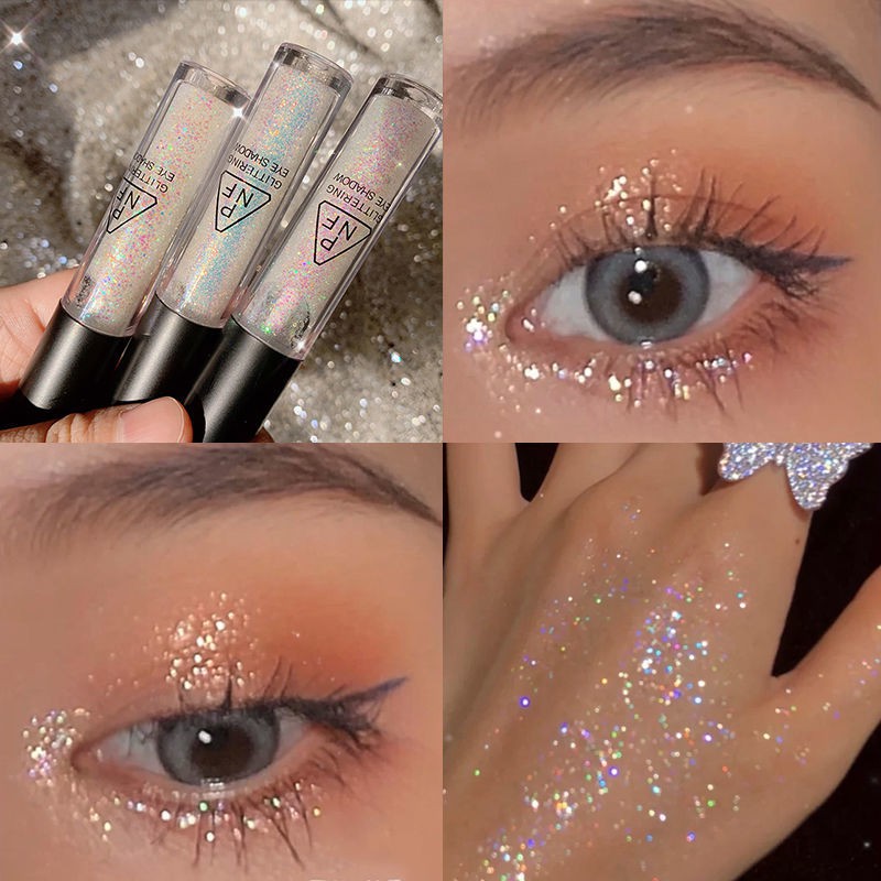 Bảng Phấn Mắt Bóng Lưu vực A drop of tear liquid eyeshadow glitter sequins lying silkworm pearlescent polarized crystal powder super flash monochromatic high gloss