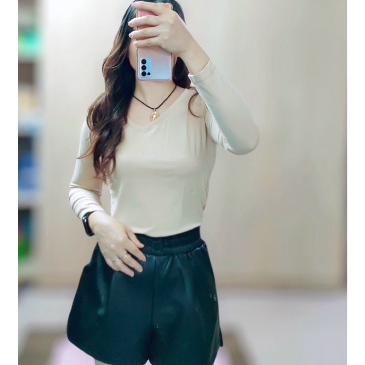 [HANGXUATDU]]-Áo thun nữ dài tay trơn 100% cotton xuất dư