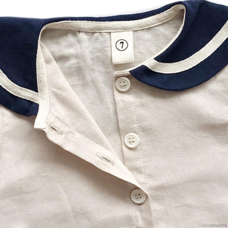 Bộ quần short và áo thun tay ngắn màu xanh hải quân cho bé trai