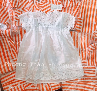 VÁY THÔ BABYDOLL TRẮNG ĐỤC LỖ