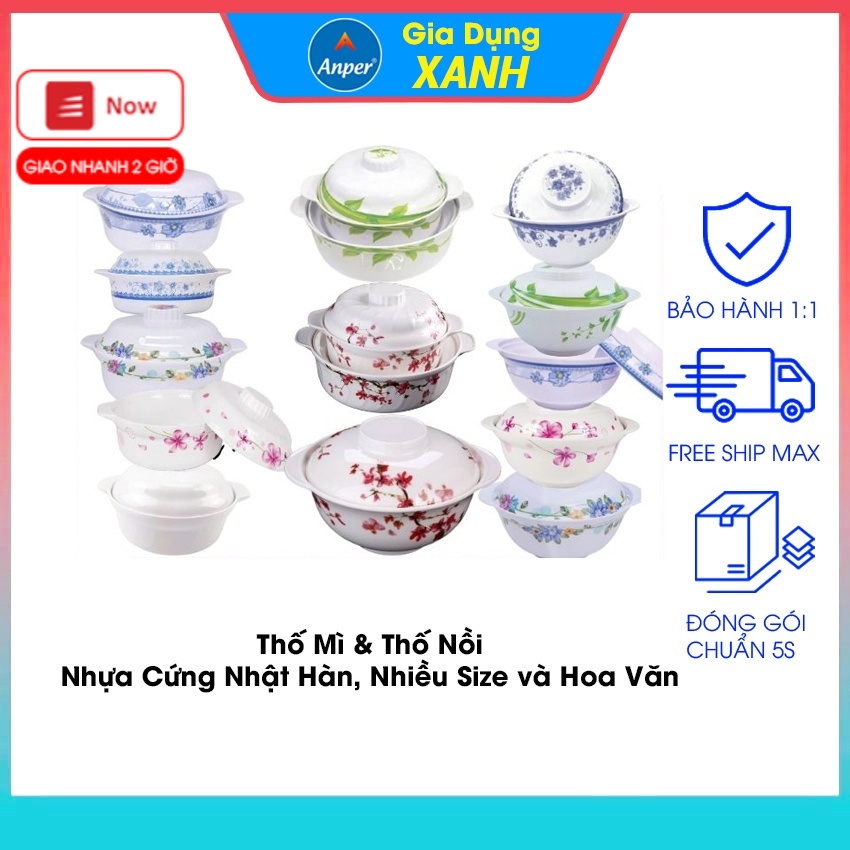 Thố nồi tô nhựa Melamine ANPER 20cm - 27 cm cao cấp Nhật Hàn Dish plate đĩa chén bát dĩa đẹp