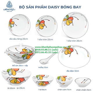 Bộ chén tô dĩa sứ Minh Long Daisy Bóng Bay các size lớn - bộ chén tô dĩa sứ Minh Long Bóng Bay
