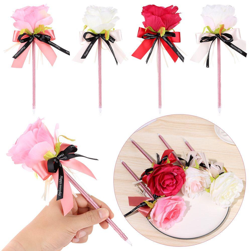 Bút Bi Gel Xốp Hình Hoa Hồng Nhân Tạo Cho Học Sinh