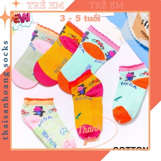 Vớ Trẻ Em chống trượt 💯 Free ship 💯 Set 3 đôi vớ trẻ em 5 tuổi UEDA - Sợi cotton thoải mái cho bé