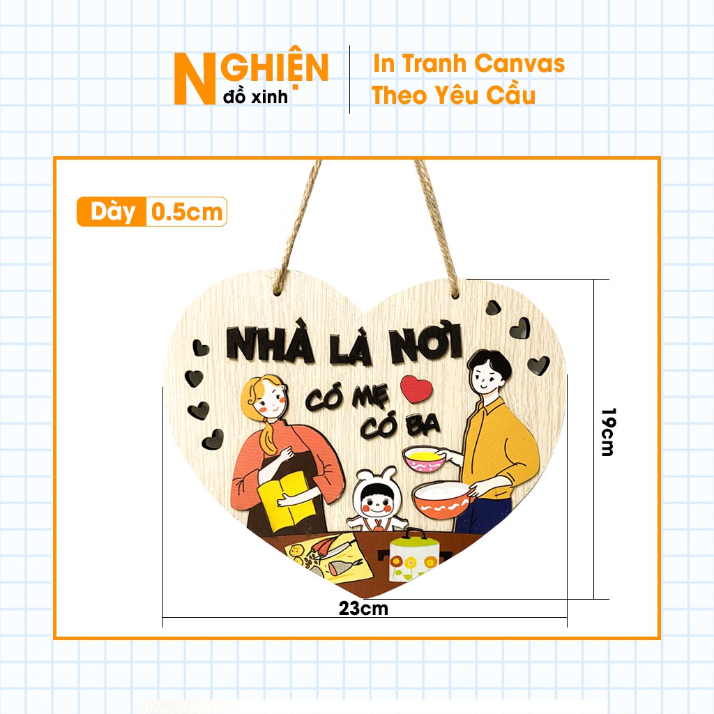 Bảng Gỗ Nhà Là Nơi Có Mẹ Có Ba Dễ Thương, Trang Trí Phòng Cho Bé | BigBuy360 - bigbuy360.vn