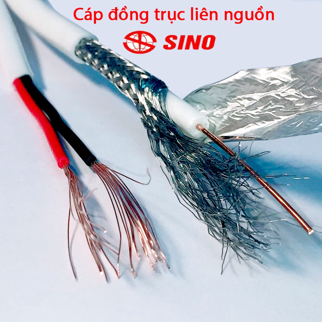 [Combo 250M] Cáp đồng trục {Liền Nguồn} SINO RG59 có bọc bạc chống nhi