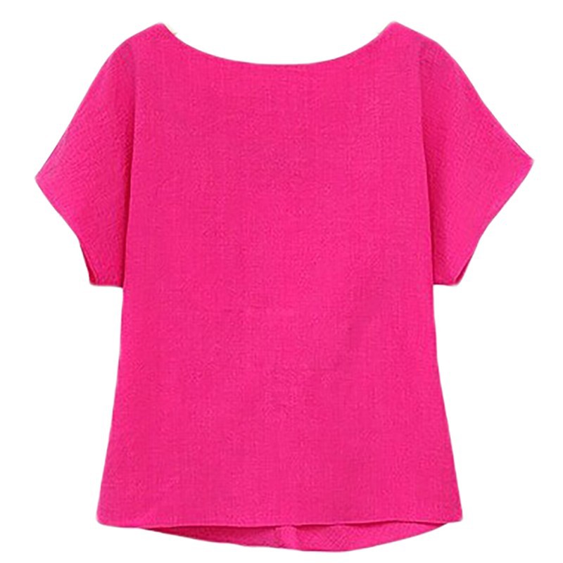 Áo tay ngắn phối nơ buộc vải chiffon giản đơn thời trang dành cho nữ | BigBuy360 - bigbuy360.vn