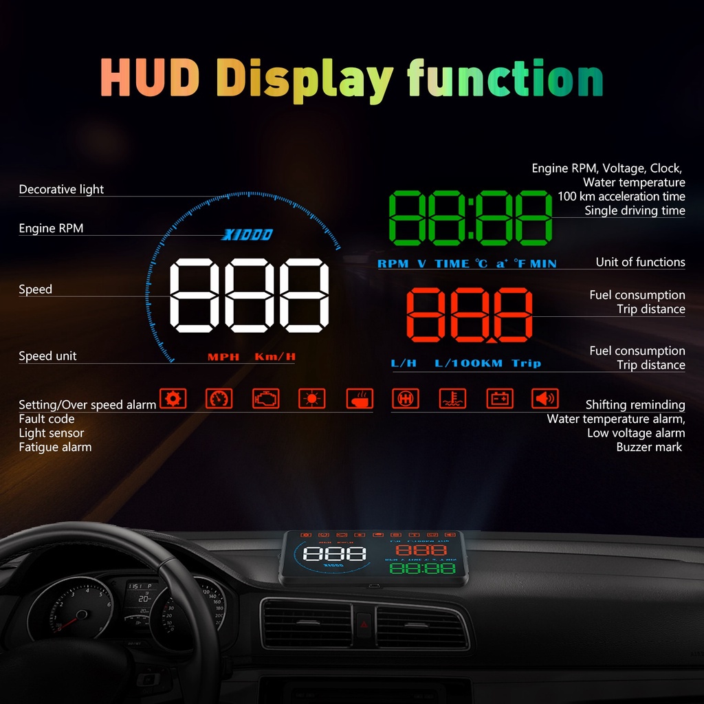 Mới Màn Hình Hiển Thị Nhiệt Độ Nước Và Nhiên Liệu obdii euobd Cho Xe Hơi