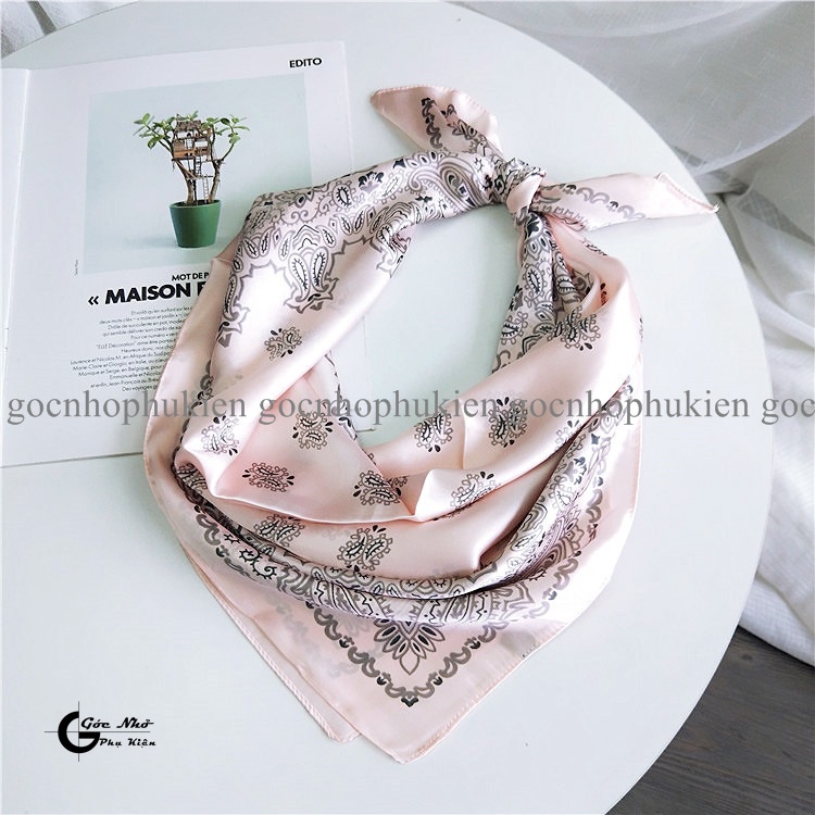 100 mẫu khăn lụa vuông quàng cổ cao cấp, khăn bandana lụa đa năng loại 1 70*70cm phần 1