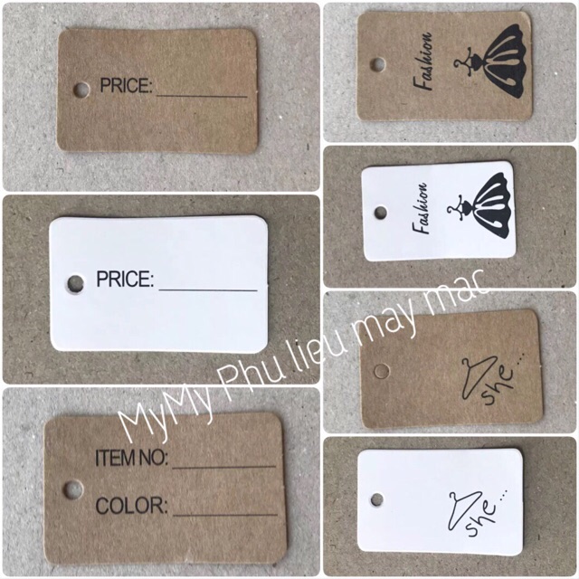 Nhãn mác giấy 2.5 x 4cm -khoảng 100 cái - Có sẵn