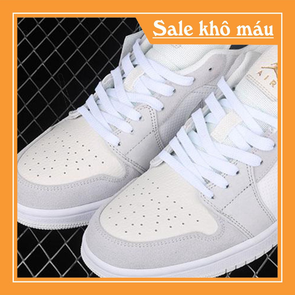 Giày Thể Thao Sneaker AJD Xám Trắng Cổ Thấp ⚡SIÊU ĐẸP⚡ Đế Khâu, Da Cao Cấp, Phối Đồ Cực Chất, Dành Cho Cả Nam, Nữ